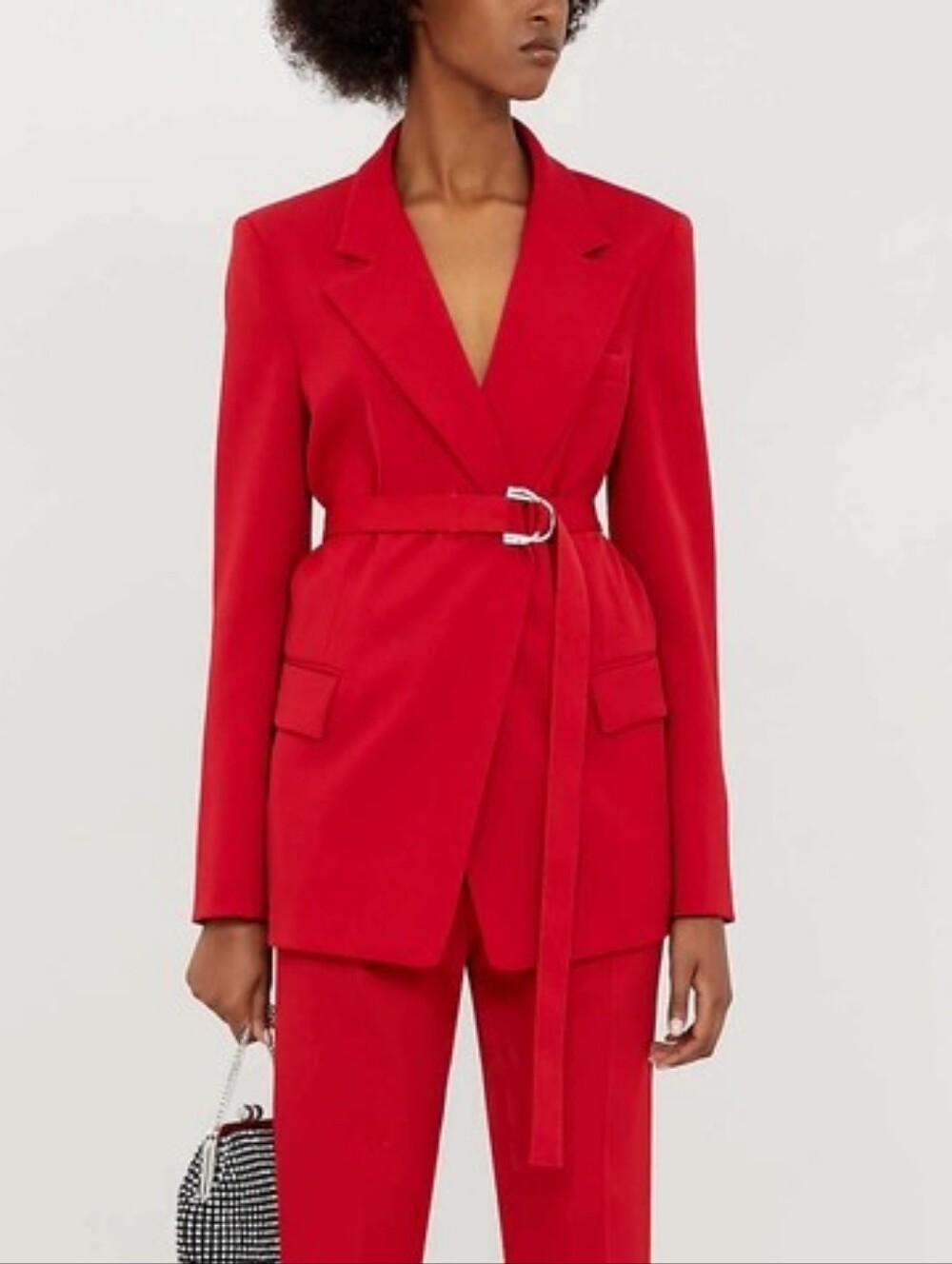 PINKO Cola Tied Crepe Jacket In Rosso Red Chili Size 4